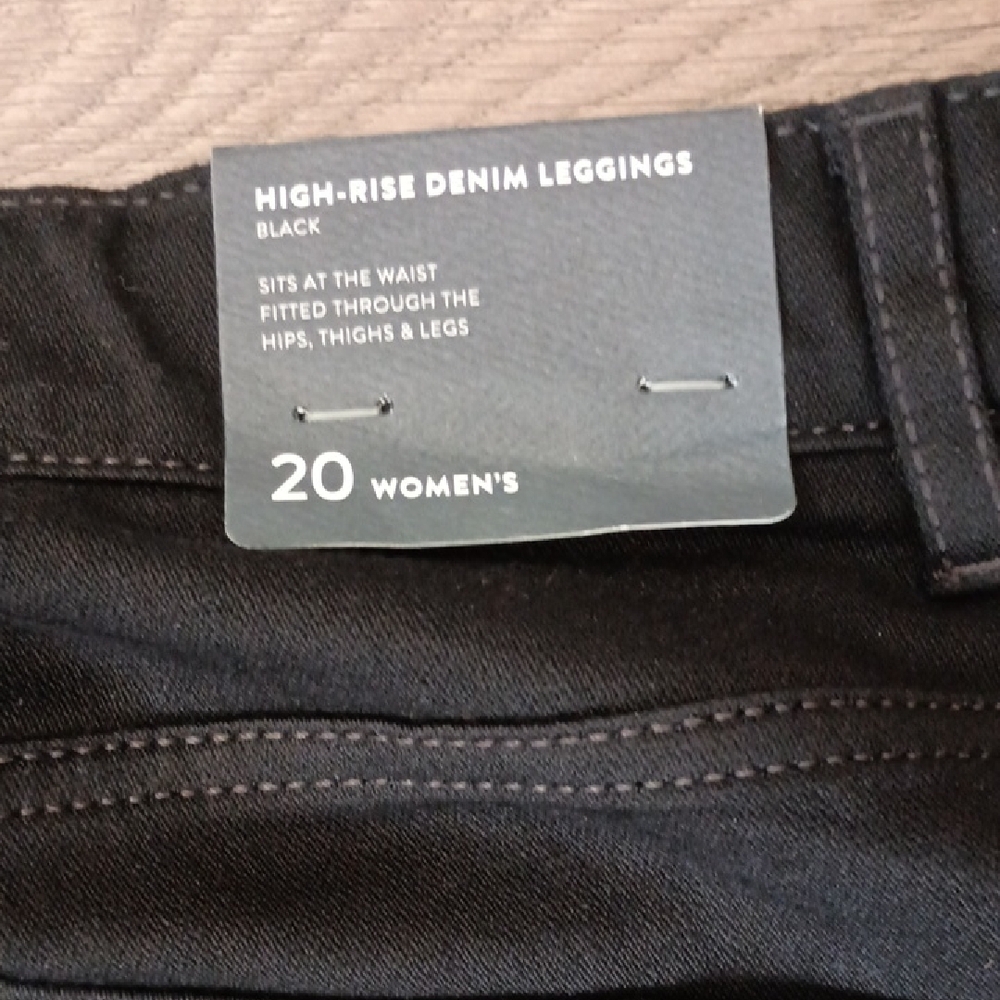 J. Jill Black Premium Flex High Rise Denim Legging Jeans 20W